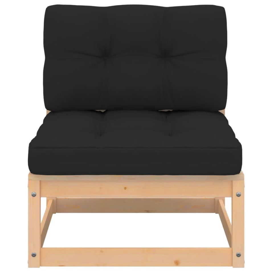 Salon de jardin 5 pcs avec coussins Bois de pin solide 11 - Photo n°5