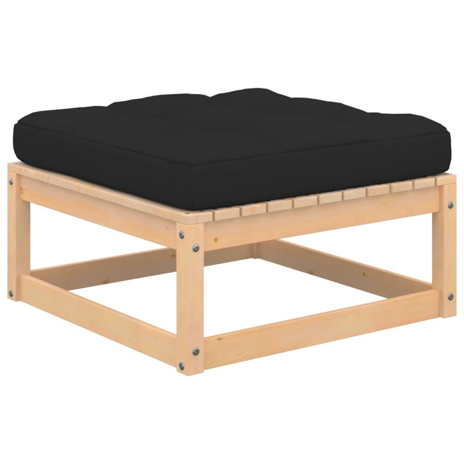 Salon de jardin 5 pcs avec coussins Bois de pin solide 11 - Photo n°6