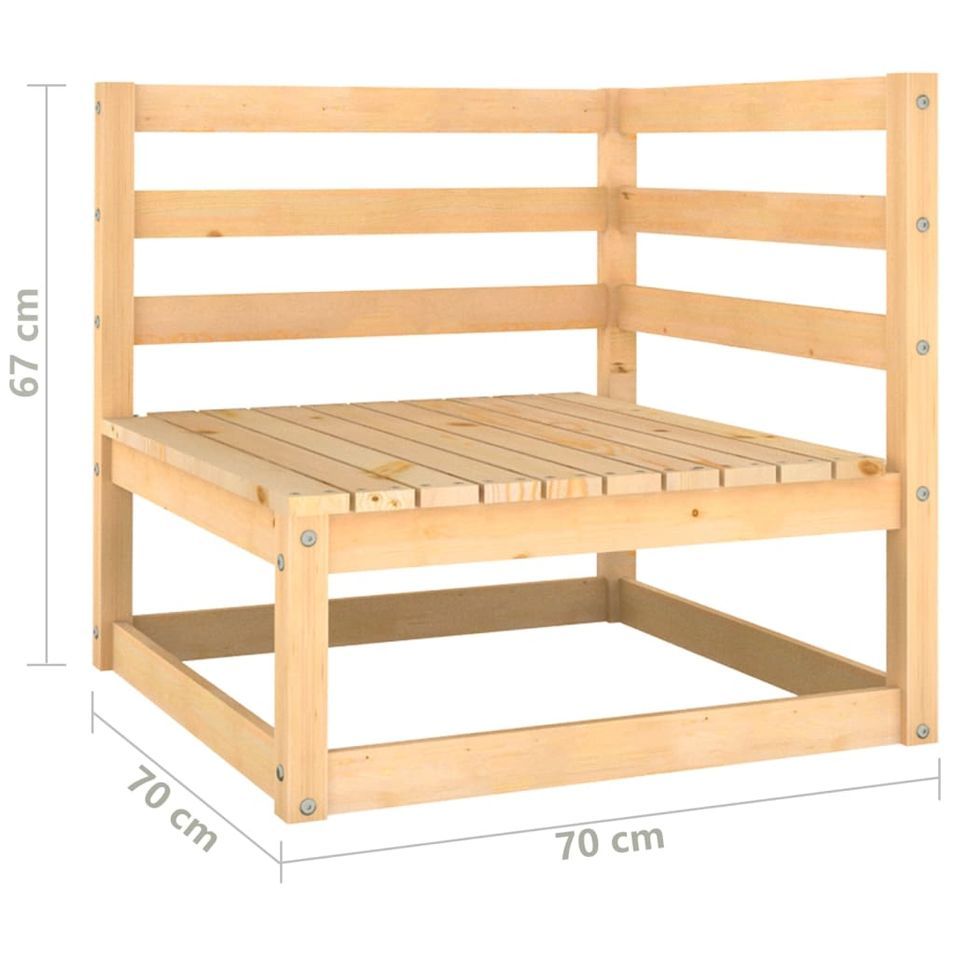 Salon de jardin 5 pcs avec coussins Bois de pin solide 11 - Photo n°12