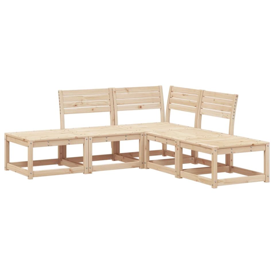 Salon de jardin 5 pcs bois de pin massif - Photo n°1