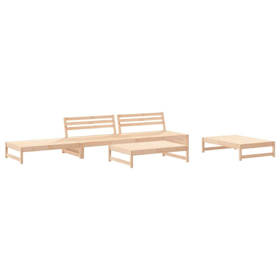 Salon de jardin 5 pcs bois massif de pin - Photo n°1