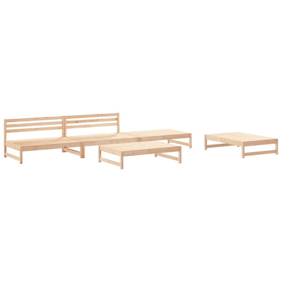 Salon de jardin 5 pcs bois massif de pin - Photo n°1