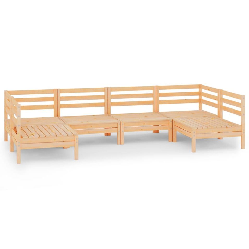 Salon de jardin 6 pcs Bois de pin massif 38 - Photo n°1