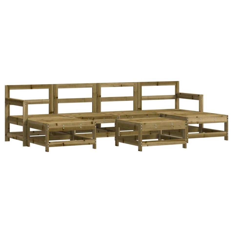 Salon de jardin 7 pcs bois de pin imprégné - Photo n°1