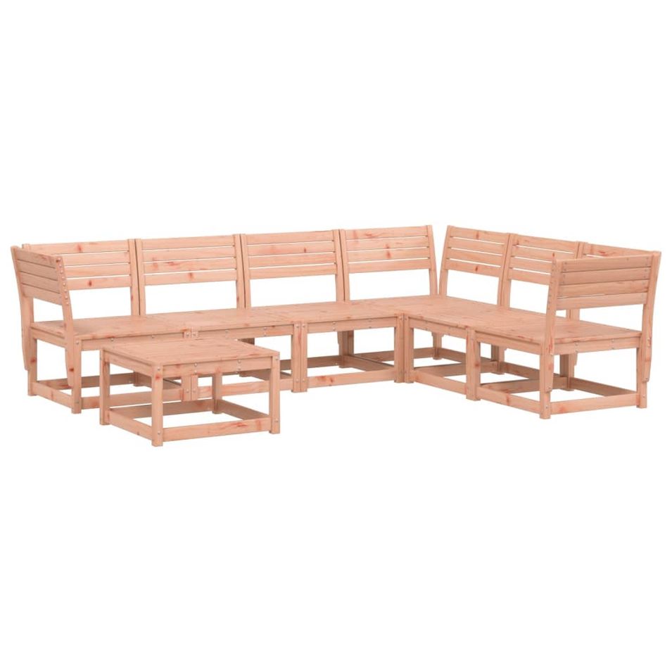 Salon de jardin 7 pcs bois massif douglas - Photo n°1