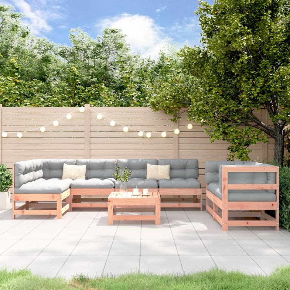 Salon de jardin 8 pcs bois massif douglas - Photo n°1