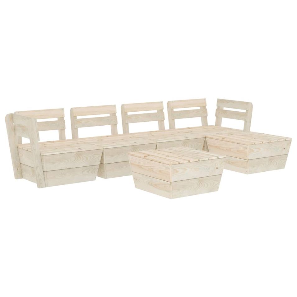 Salon de jardin palette 6 pcs Bois d'épicéa imprégné 2 - Photo n°1