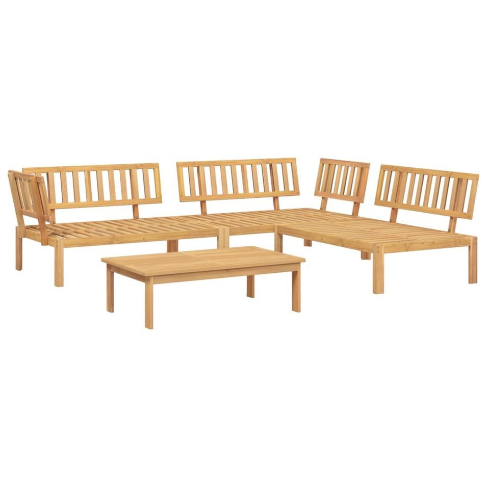 Salon palette de jardin 4 pcs bois d'acacia massif - Photo n°1