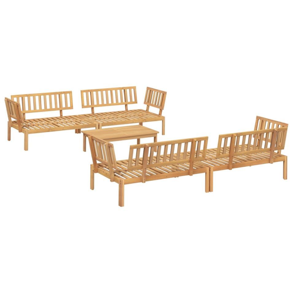 Salon palette de jardin 5 pcs bois d'acacia massif - Photo n°1