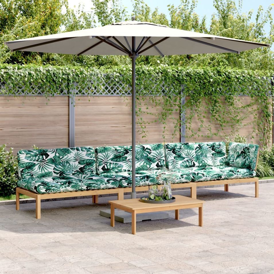 Salon palette de jardin avec coussins 4pcs bois d'acacia massif - Photo n°1