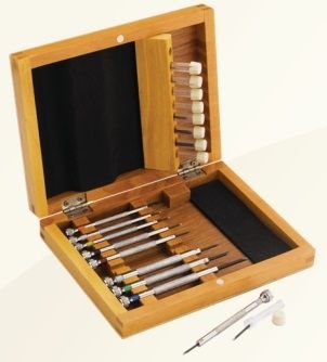 Scatola In Legno Con 9 Giraviti - Wooden Box With 9 Screwdrivers RR403 - Photo n°1