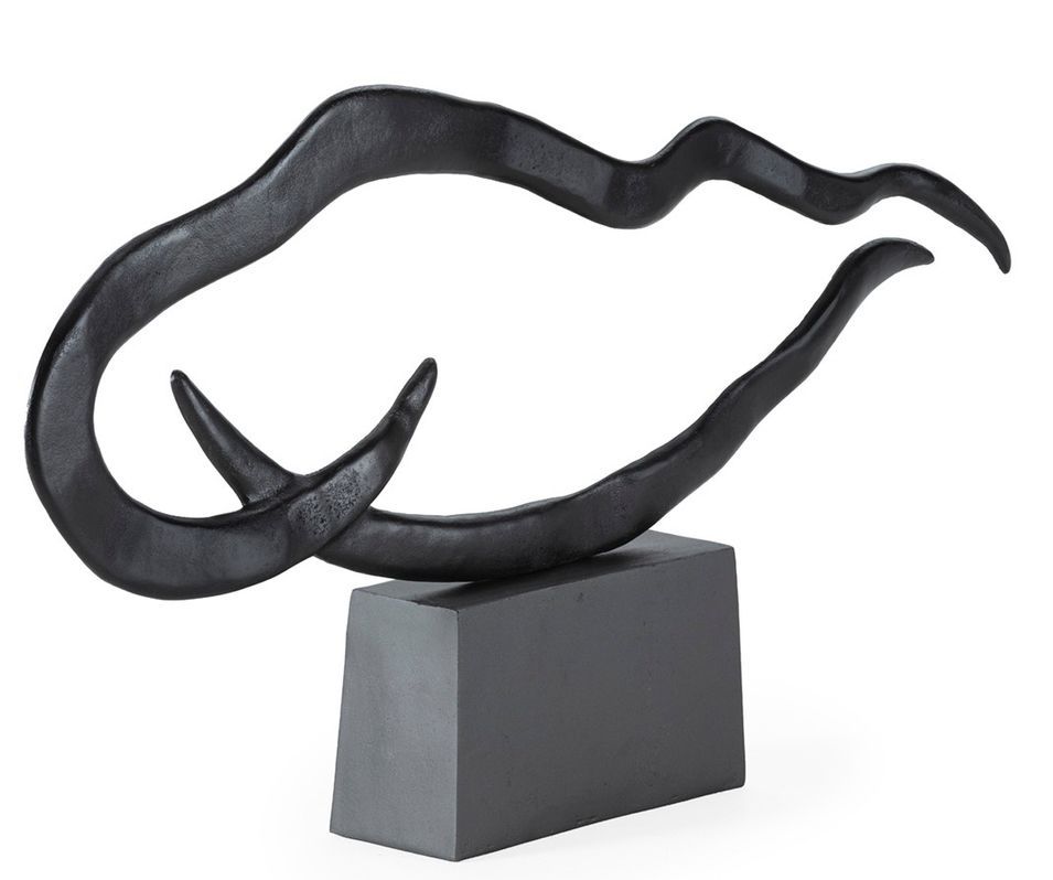 Sculpture décorative en aluminium MIZZO L 118 cm – Bronze noirâtre & Plomb antique - Photo n°1