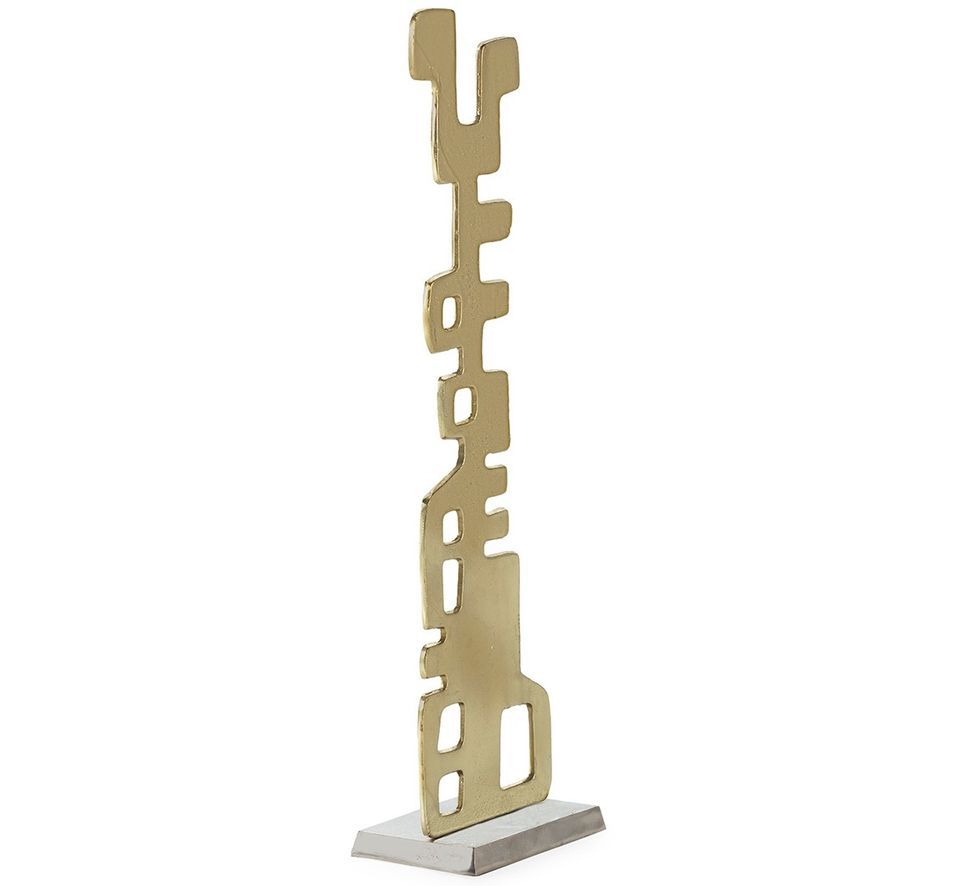 Sculpture décorative KUNKA en aluminium doré - L 25 x H 88 cm - Photo n°1