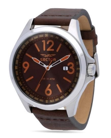 Sector 180 R3251180016 - Movement: Quartz - Case: Stainless Steel - 54.7x48.5 Mm - Strap: Leather/cuoio - Glass: Mineral - Water Resistant: 100 Meters - Photo n°1
