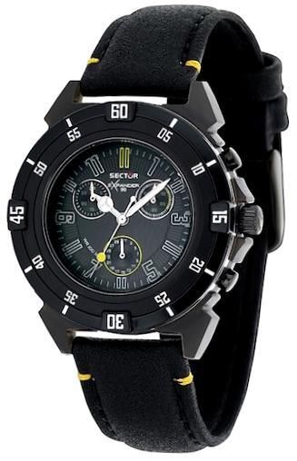 Sector 90 Expander Action.gent - Ss Case - Tech Tissue & Leather Strap - Black Dial - Quartz - Chrono - Data - Mineral Glass - 40mm - 10atm R3271697125 - Photo n°1