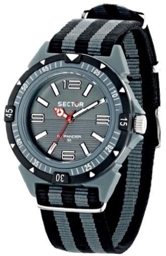 Sector 90 Expander Gent - Plastic Case - Tissue Strap - Black Dial - Quartz - Only Time - Mineral Glass - 44mm - 10atm R3251197026 - Photo n°1