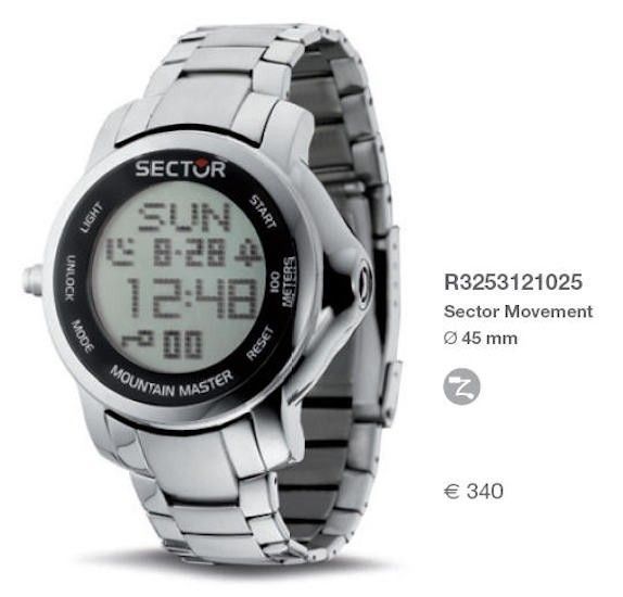 Sector Mountain Master. Digital Multifunction.1/100sec Chronograph. 45mm. 10 Atm R3253121025 - Photo n°1