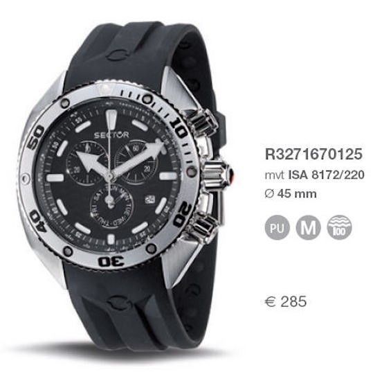 Sector Ocean Master Marine. 1/10 Second Chronograph. 45mm. 20 Atm R3271670125 - Photo n°1