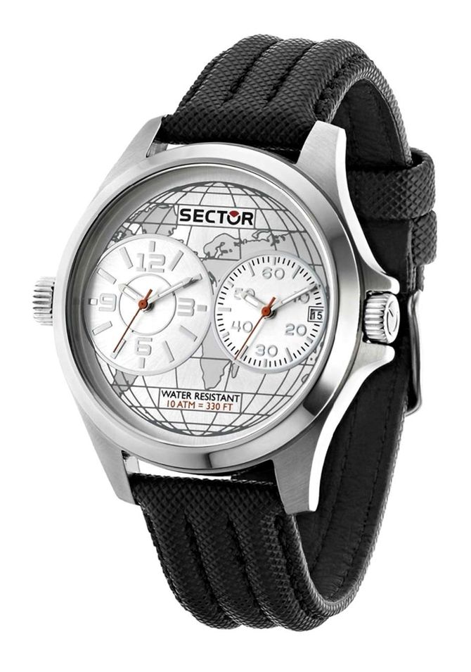 Sector R3251290004 290 Racing Contemporary - Dual Time - St.steel Brusher & Polished Case - Leather Strap - Mineral Crystal - 10 Atm - Photo n°1