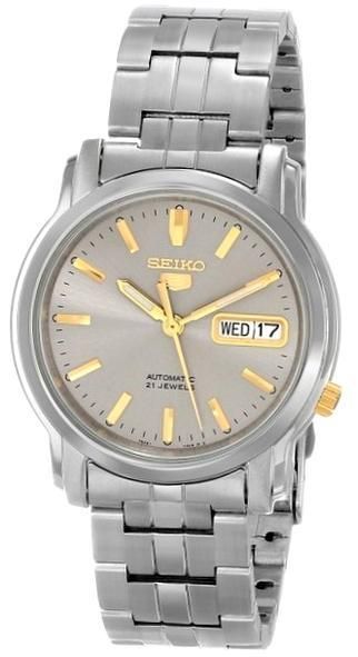 Seiko 5 Snkk67 Automatic - S/s - Grey Dial, Gold Index - Day&date - 38mm - Wr 30mt - Photo n°1