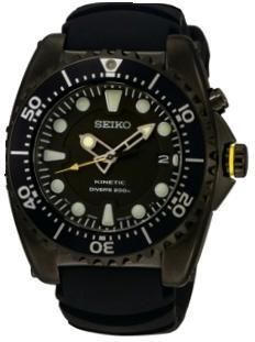 Seiko Marine Sports Gent Kinetic Diver 200mt Ss Black / Brown SKA427P2 - Photo n°1