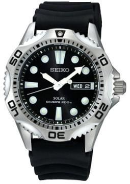 Seiko Solar 3h Diver Ss Gent Black SNE107P2 - Photo n°1