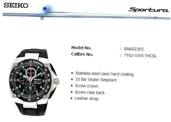 Seiko Sportura Ss Chrono Gent SNAD23P2 - Photo n°1