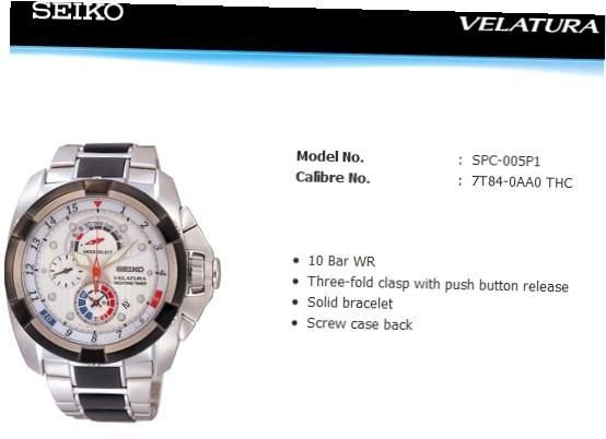 Seiko Velatura Yachting Timer Chrono Get Ss SPC005P1 - Photo n°1