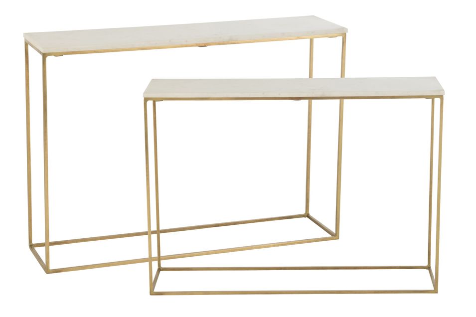 Set de 2 tables consoles dorées Barbara L 100 cm - Photo n°1