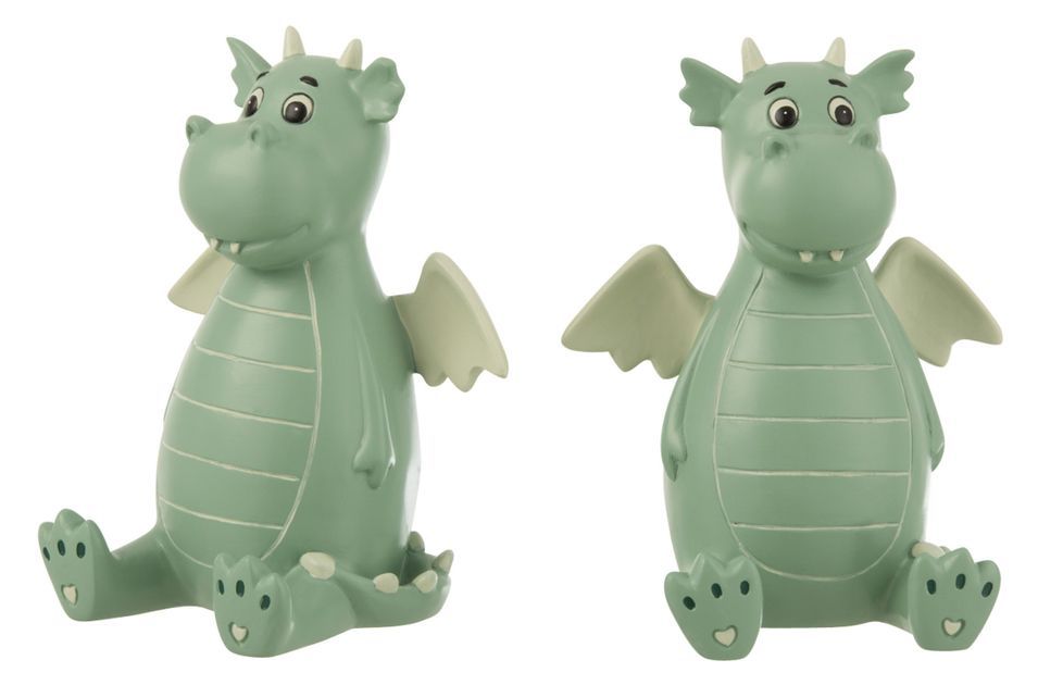 Set de 2 serre-livres dragon en résine vert Adile - Lot de 2 - Photo n°1