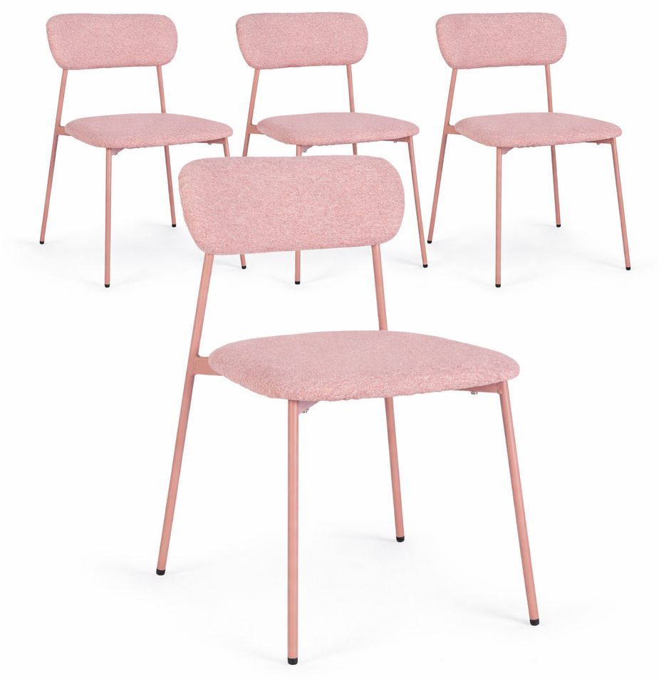 Set de 4 chaises INKA – Acier peint & assise rembourrée - Photo n°1