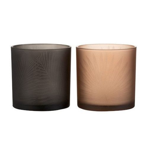 Set de 6 photophores verre noir et marron Cintee H 15 cm - Photo n°1