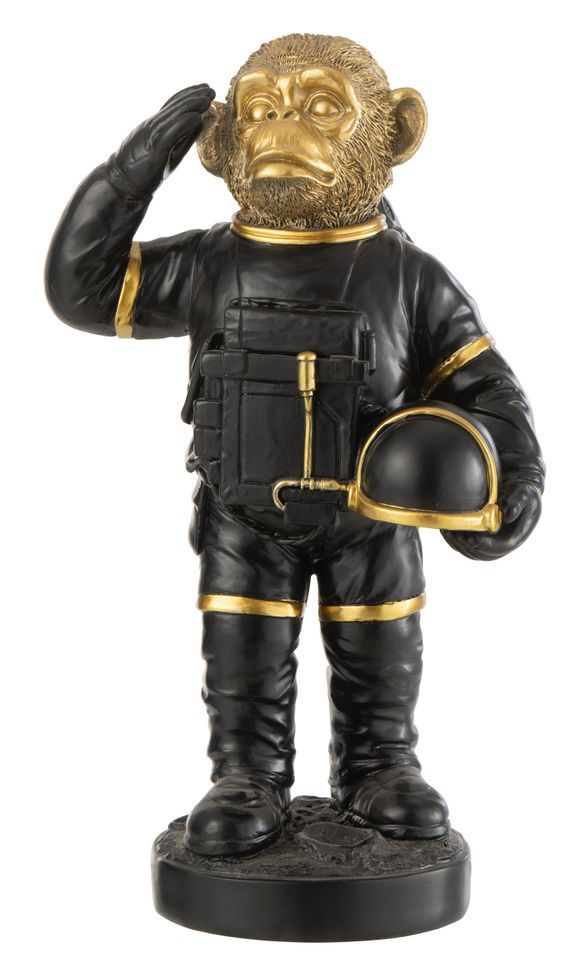 Singe astronaute noir et doré Astrid L 21 cm - Photo n°1