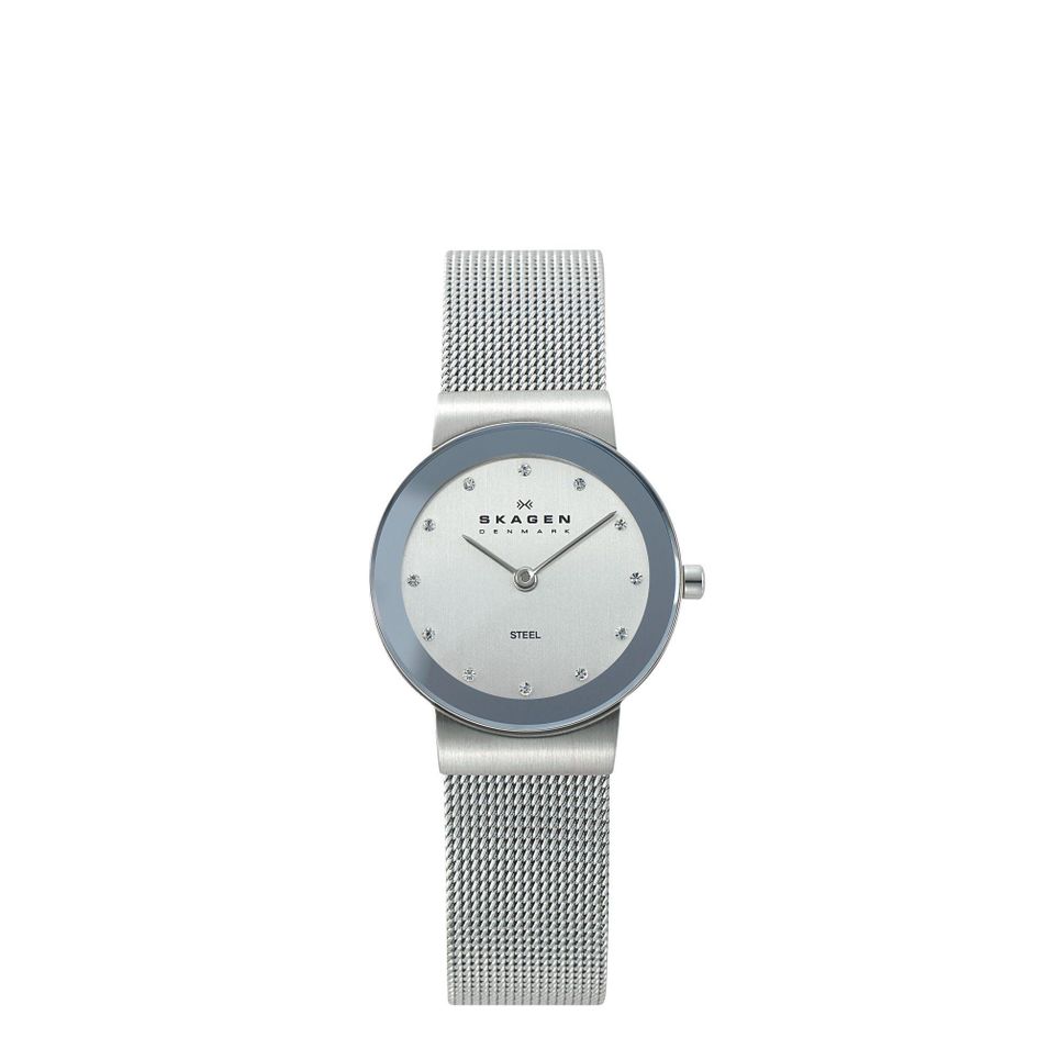 Skagen Denmark Svarovsky Lady Quartz Ss Case & Bracelet. Fixed Ss Bezel. 26 Mm Wr 30mt 358SSSD - Photo n°1