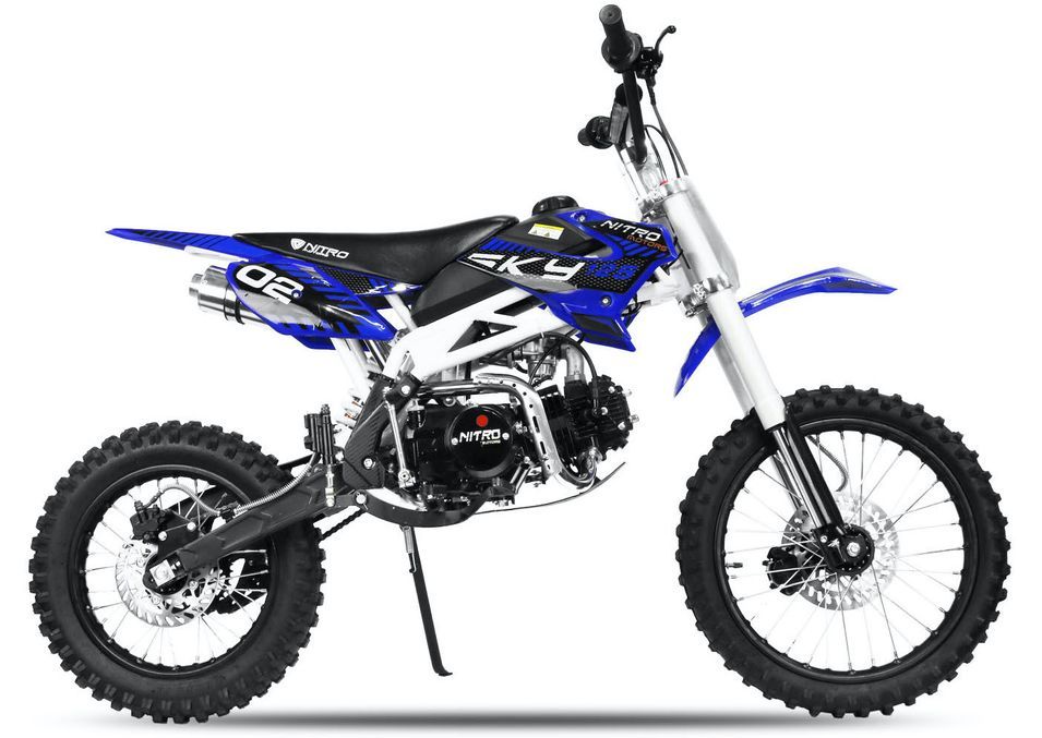 SKY 125cc deluxe bleu 17/14 pouces boite mécanique 4 temps Dirt Bike - Photo n°1