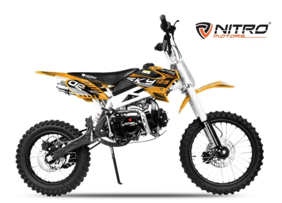 SKY 125cc deluxe orange 17/14 pouces boite mécanique 4 temps Dirt Bike - Photo n°1