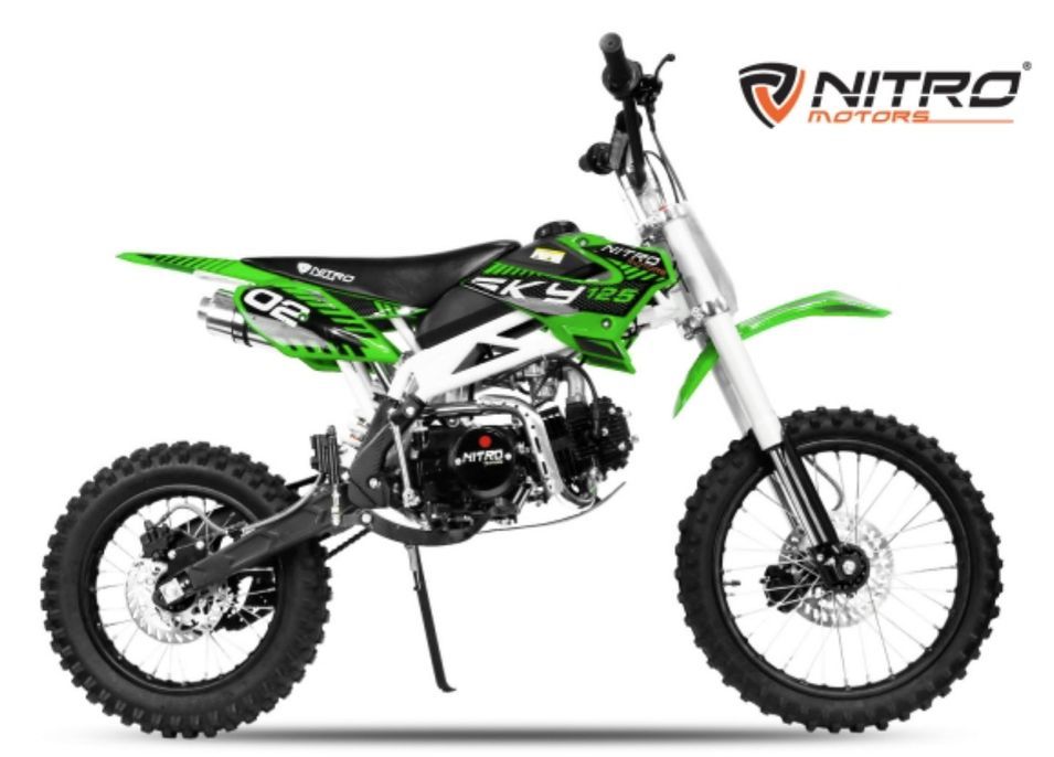 SKY 125cc deluxe vert 17/14 pouces boite mécanique 4 temps Dirt Bike - Photo n°1