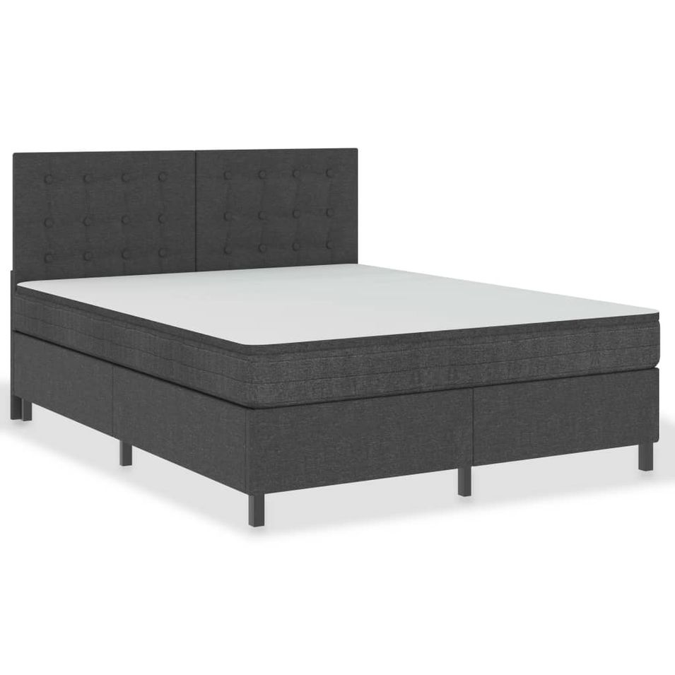 Sommier tapissier Gris foncé Tissu 180x200 cm 3 - Photo n°1