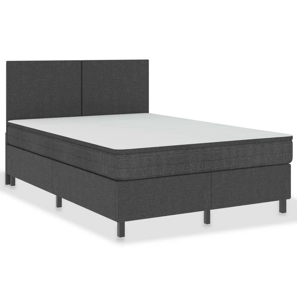 Sommier tapissier Gris foncé Tissu 180x200 cm - Photo n°1