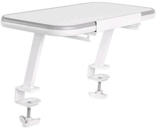 Support de bureau bois et métal blanc et gris Comfortline - Photo n°1