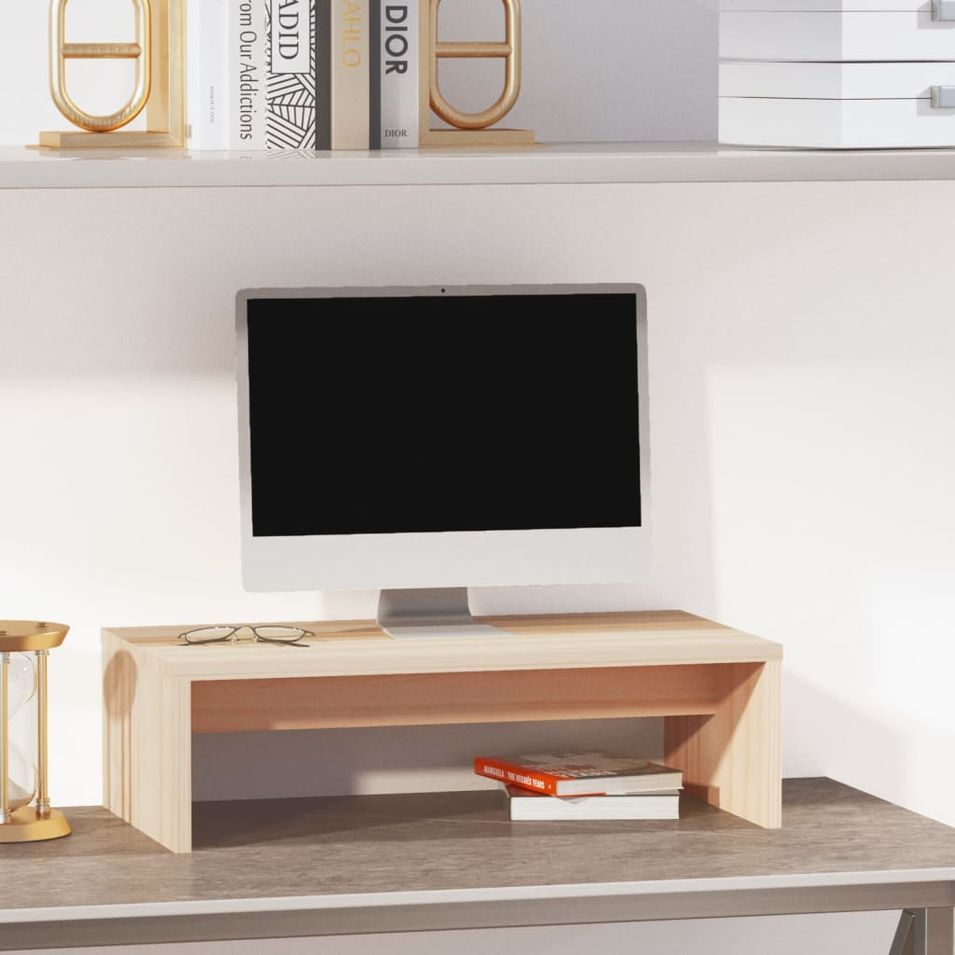 Support de moniteur 50x27x15 cm Bois de pin solide - Photo n°1