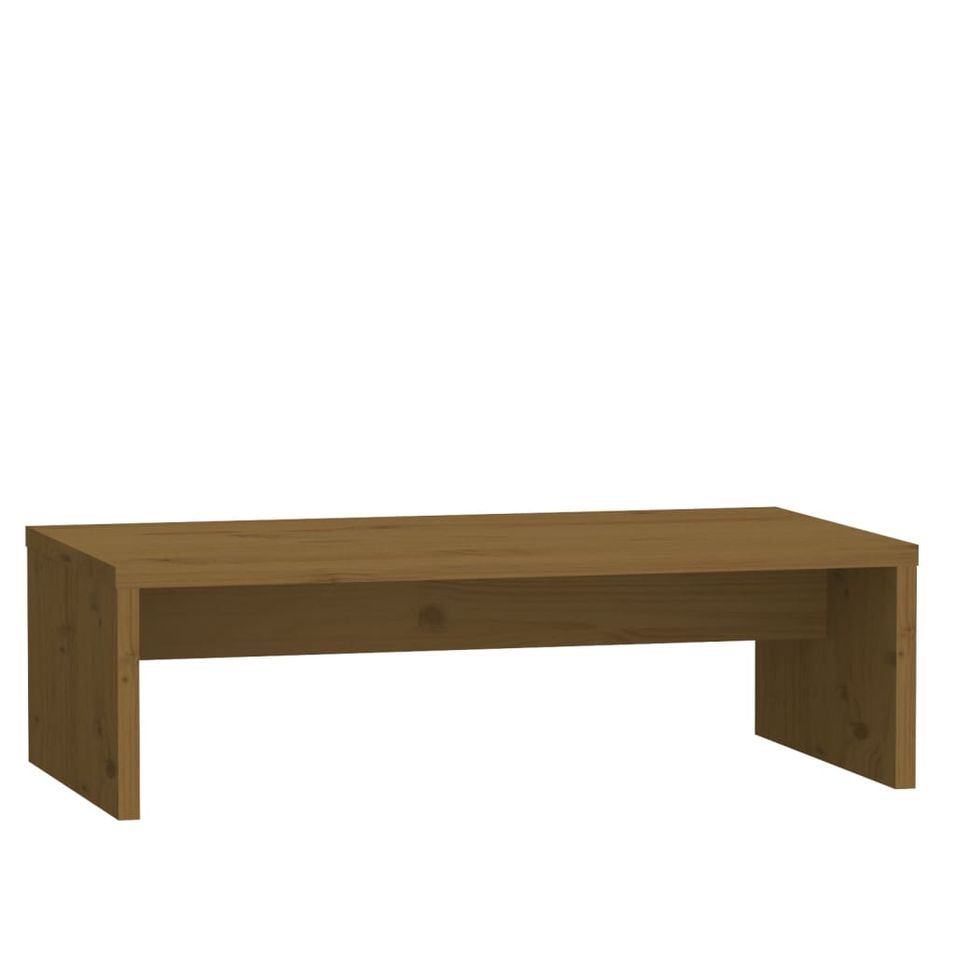 Support de moniteur Marron miel 50x27x15 cm Bois de pin solide - Photo n°1