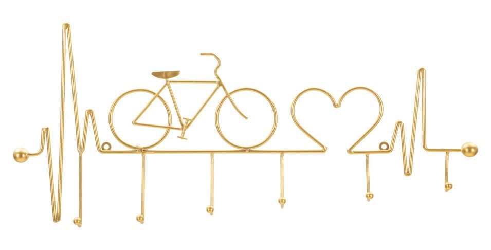 Support mural pour vélo noir et or 59 x 3,2 x 26,5 cm - Photo n°1