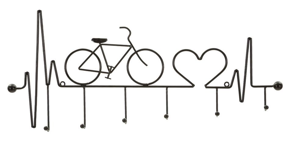 Support mural pour vélo noir nero cm 59 x 3,2 x 26,5 - Photo n°1