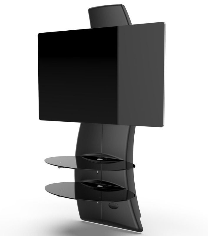 Support mural TV Ghost Design 2500 triple rotation noir mat - Photo n°1