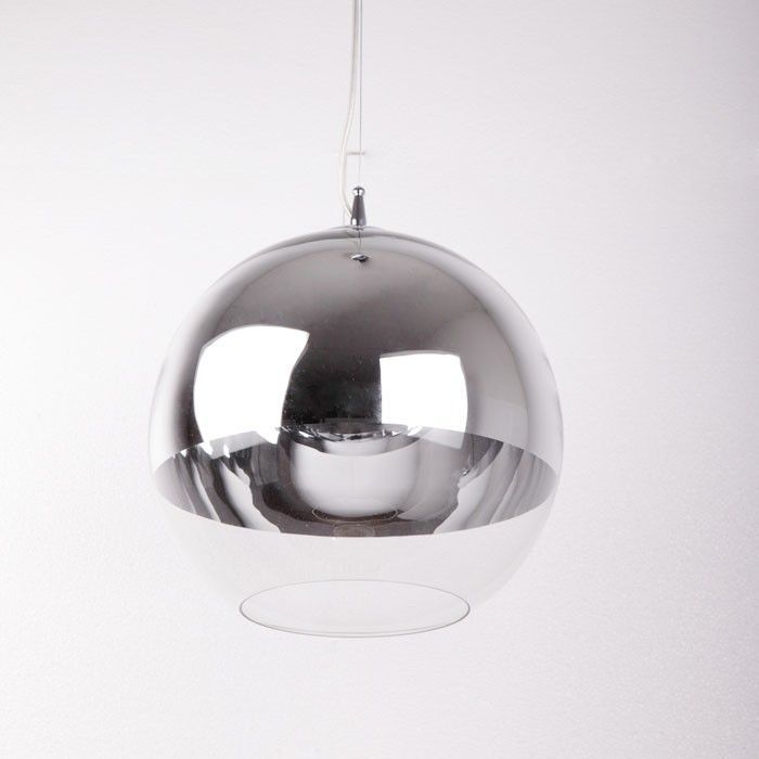 Suspension boule verre argenté Sarie D 30 x H 80 cm - Photo n°1