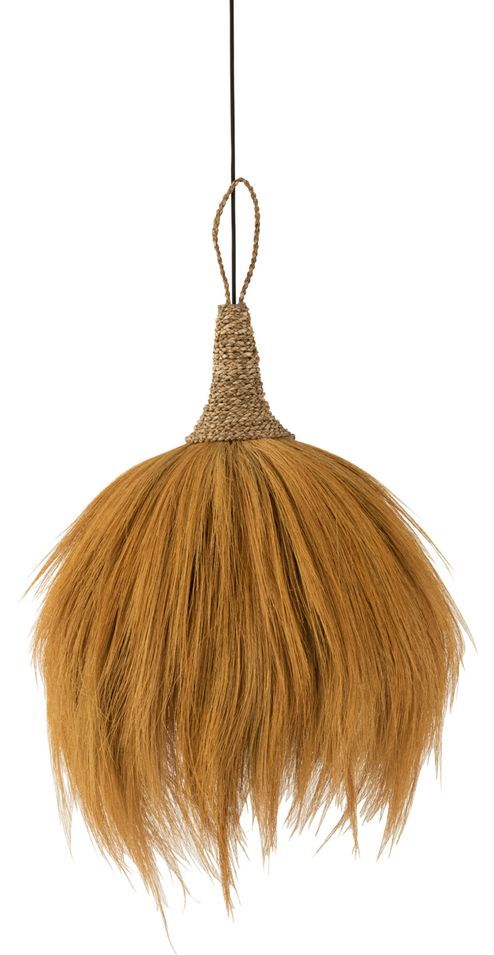 Suspension en rotin jaune naturel Heby H 65 cm - Photo n°1