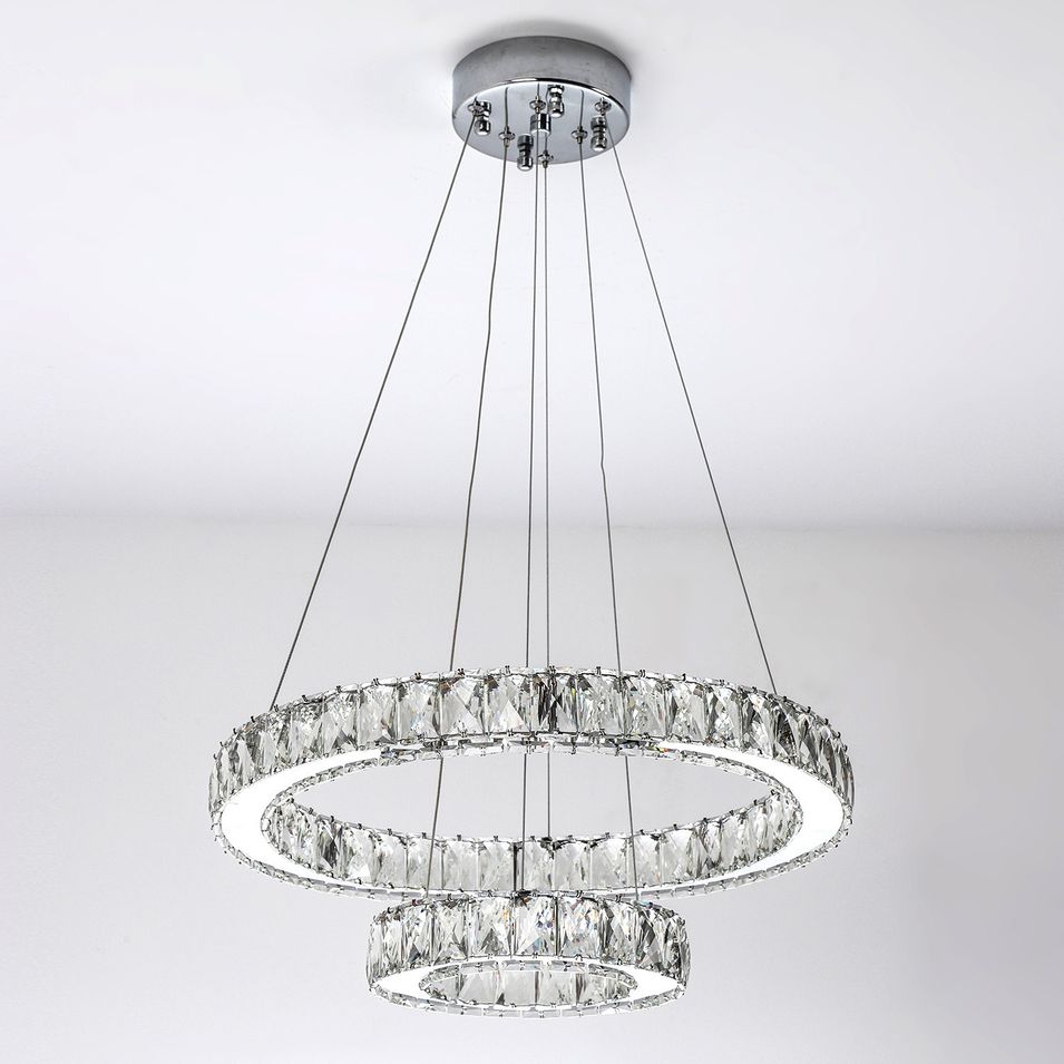 Suspension LED métal et verre transparent Cebhi - Photo n°1