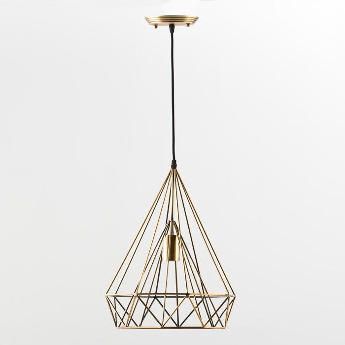 Suspension métal doré Charme L 30 x H 42 x P 30 cm - Photo n°1