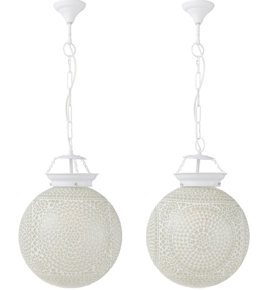 Suspension verre blanc mosaïque Ekio - Lot de 2 - Photo n°1